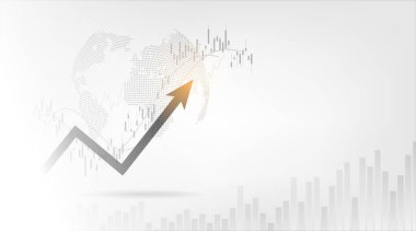 Finansal yatırım konsepti için uygun borsa veya önx ticaret grafiği ve şamdan grafiği. Ekonomik trendler iş fikri ve soyut finans geçmişi için. Vektör illüstrasyonu.