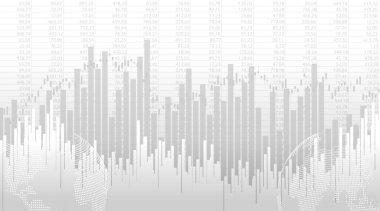 Finansal yatırım konsepti için uygun borsa veya önx ticaret grafiği ve şamdan grafiği. Ekonomik trendler iş fikri ve soyut finans geçmişi için. Vektör illüstrasyonu.