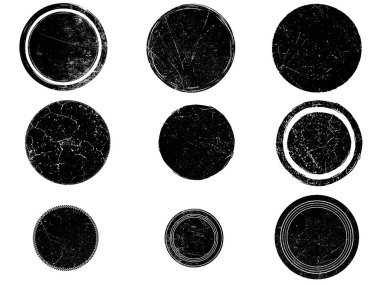 Siyah beyaz grunge seti. Tehlike örtüsü dokusu. Yüzey tozu ve kaba duvar arkası konsepti. Sıkıntı illüstrasyonu, grunge etkisi yaratmak için basitçe nesnenin üzerine yerleştirilir. Vektör EPS10.