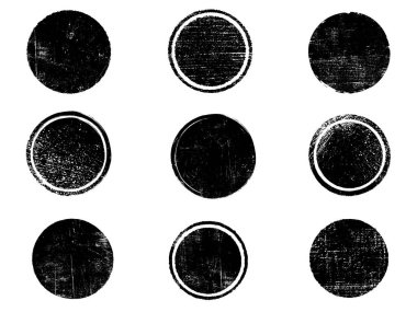 Siyah beyaz grunge seti. Tehlike örtüsü dokusu. Yüzey tozu ve kaba duvar arkası konsepti. Sıkıntı illüstrasyonu, grunge etkisi yaratmak için basitçe nesnenin üzerine yerleştirilir. Vektör EPS10.