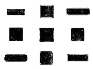 Siyah beyaz grunge seti. Tehlike örtüsü dokusu. Yüzey tozu ve kaba duvar arkası konsepti. Sıkıntı illüstrasyonu, grunge etkisi yaratmak için basitçe nesnenin üzerine yerleştirilir. Vektör EPS10.