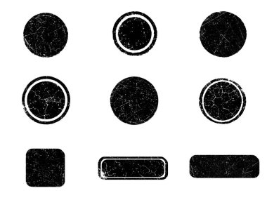 Siyah beyaz grunge seti. Tehlike örtüsü dokusu. Yüzey tozu ve kaba duvar arkası konsepti. Sıkıntı illüstrasyonu, grunge etkisi yaratmak için basitçe nesnenin üzerine yerleştirilir. Vektör EPS10.