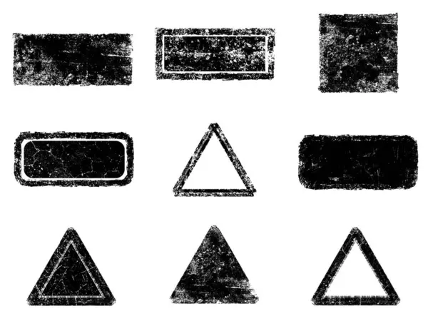 Siyah beyaz grunge seti. Tehlike örtüsü dokusu. Yüzey tozu ve kaba duvar arkası konsepti. Sıkıntı illüstrasyonu, grunge etkisi yaratmak için basitçe nesnenin üzerine yerleştirilir. Vektör EPS10.