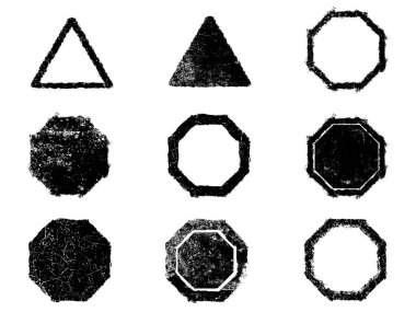 Siyah beyaz grunge seti. Tehlike örtüsü dokusu. Yüzey tozu ve kaba duvar arkası konsepti. Sıkıntı illüstrasyonu, grunge etkisi yaratmak için basitçe nesnenin üzerine yerleştirilir. Vektör EPS10.
