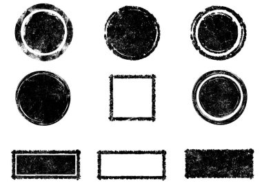 Siyah beyaz grunge seti. Tehlike örtüsü dokusu. Yüzey tozu ve kaba duvar arkası konsepti. Sıkıntı illüstrasyonu, grunge etkisi yaratmak için basitçe nesnenin üzerine yerleştirilir. Vektör EPS10.