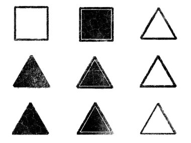 Siyah beyaz grunge seti. Tehlike örtüsü dokusu. Yüzey tozu ve kaba duvar arkası konsepti. Sıkıntı illüstrasyonu, grunge etkisi yaratmak için basitçe nesnenin üzerine yerleştirilir. Vektör EPS10.