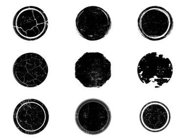 Siyah beyaz grunge seti. Tehlike örtüsü dokusu. Yüzey tozu ve kaba duvar arkası konsepti. Sıkıntı illüstrasyonu, grunge etkisi yaratmak için basitçe nesnenin üzerine yerleştirilir. Vektör EPS10.