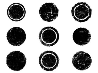 Siyah beyaz grunge seti. Tehlike örtüsü dokusu. Yüzey tozu ve kaba duvar arkası konsepti. Sıkıntı illüstrasyonu, grunge etkisi yaratmak için basitçe nesnenin üzerine yerleştirilir. Vektör EPS10.