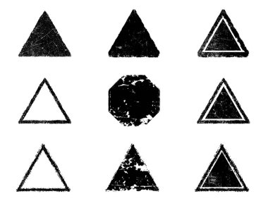 Siyah beyaz grunge seti. Tehlike örtüsü dokusu. Yüzey tozu ve kaba duvar arkası konsepti. Sıkıntı illüstrasyonu, grunge etkisi yaratmak için basitçe nesnenin üzerine yerleştirilir. Vektör EPS10.