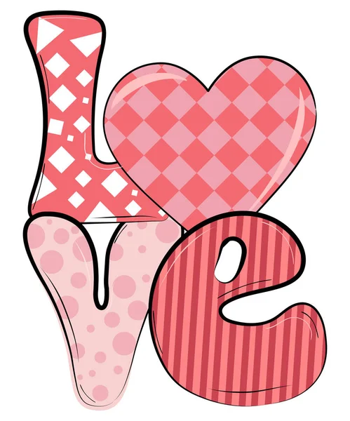 Valentine Love Can Used Tシャツ ラベル アイコン セーター ジャンパー — ストックベクタ