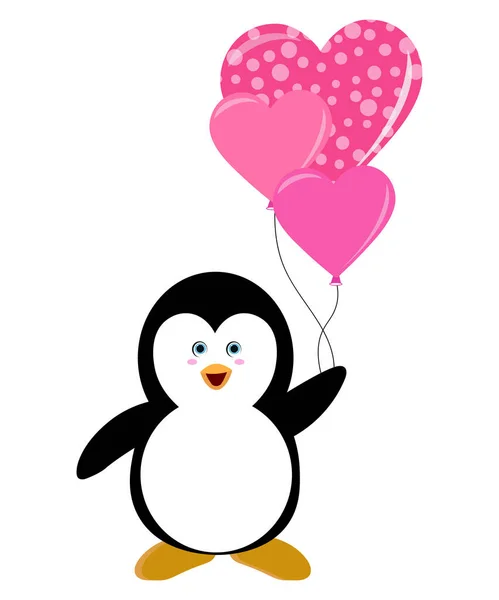 Día San Valentín Lindo Pingüino Clip Arte — Archivo Imágenes Vectoriales
