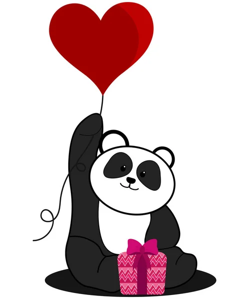 Valentines Pandas Clipart Peut Être Utilisé Sur Shirt Étiquettes Icônes — Image vectorielle