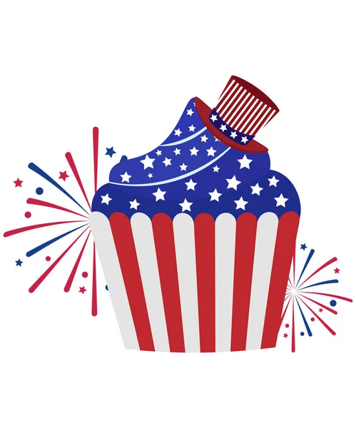 stock vector 4th of July, Independence Day Cupcake clip art