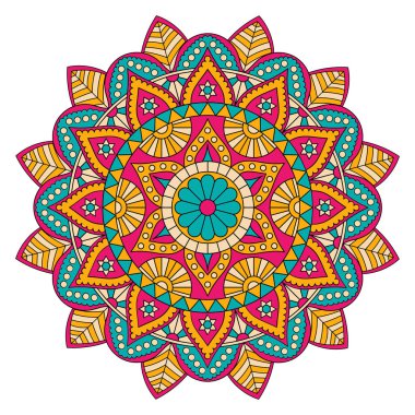  Colorful mandala with floral pattern