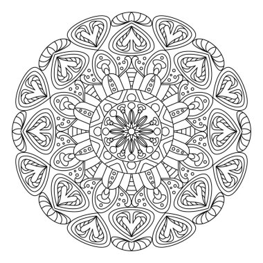 Vector flower mandala for coloring book