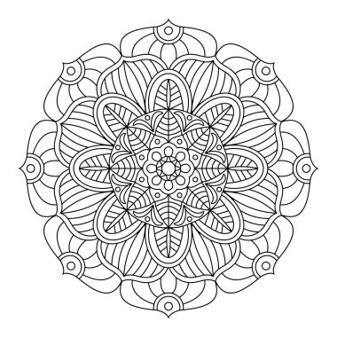 Hand drawn floral mandala for coloring book
