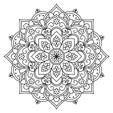  Black and white mandala for coloring book