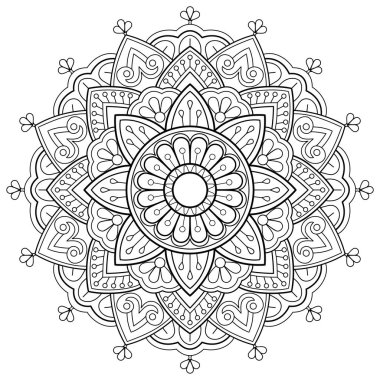  Vector abstract mandala pattern, coloring page