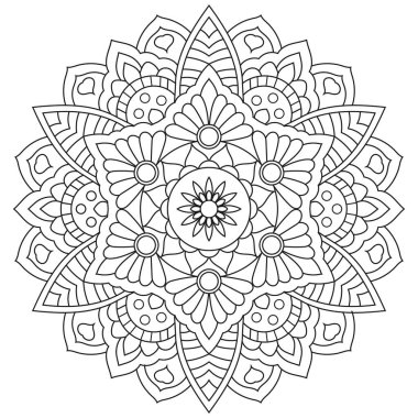 Hand drawn mandala for adults coloring book