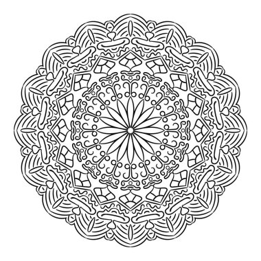 Outlined mandala vector art illustration 
