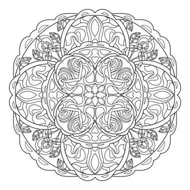  Mandala pattern vector illustration for coloring book
