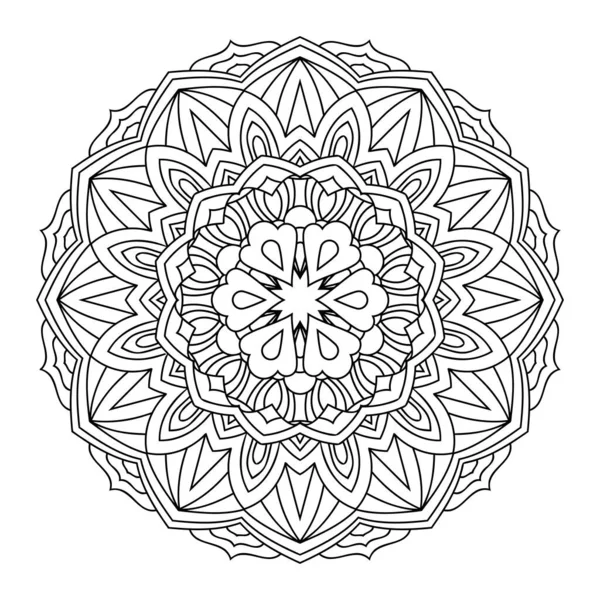 Yuvarlak mandala boyama kitabı sayfası