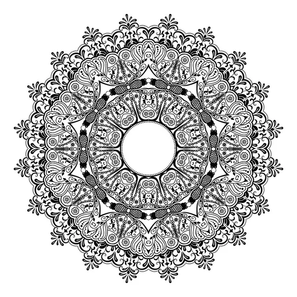 Черно Белый Орнамент Кружева Дамаской — стоковый вектор