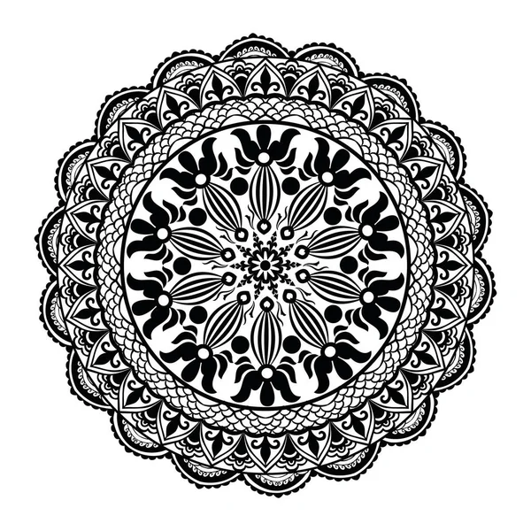 Черно Белый Орнамент Кружева Дамаской — стоковый вектор