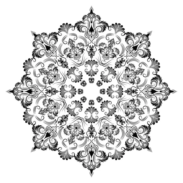 yuvarlak dantel damask ve Arabesk öğeler süs vektör