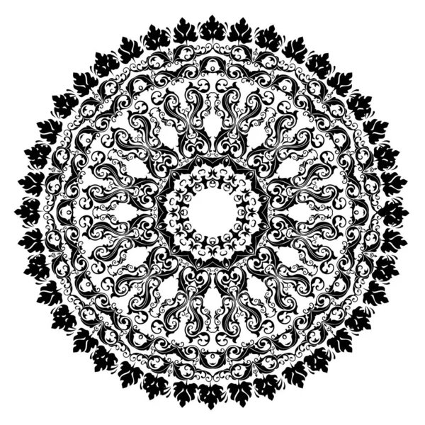 Fekete Fehér Mandala Vektoros Illusztráció — Stock Vector