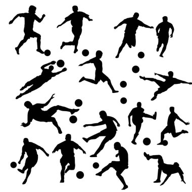 Elle çizilmiş futbolcu siluetleri