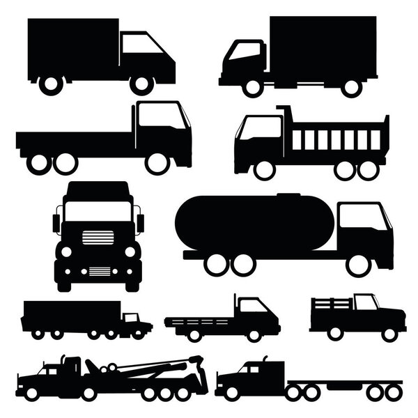Truck silhouette icons vector illustration