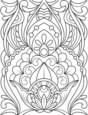 Mandala desen çizgisi sanat vektörü çizimi