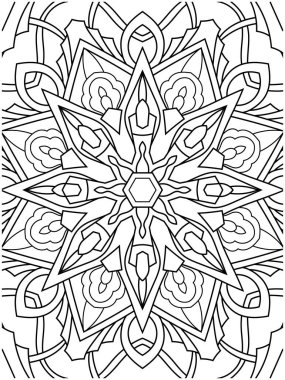 Boyama sayfası için el çizimi Çiçek Deseni vektör çizimi