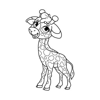 Zürafa Çocuklar için Ayrı Boyama Sayfası