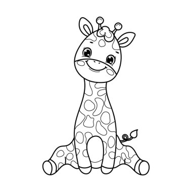 Zürafa Çocuklar için Ayrı Boyama Sayfası