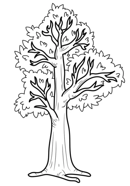 Άνοιξη Δέντρο Λουλούδια Στο Χέρι Doodle Στυλ Εικονογράφηση Διάνυσμα Απομονώνονται — Διανυσματικό Αρχείο