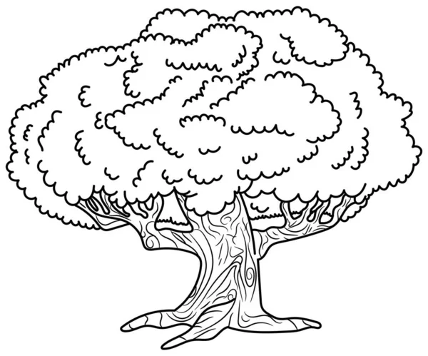Άνοιξη Δέντρο Λουλούδια Στο Χέρι Doodle Στυλ Εικονογράφηση Διάνυσμα Απομονώνονται — Διανυσματικό Αρχείο