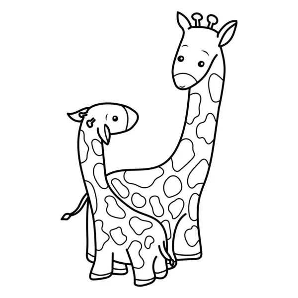キリン独立した子供のためのぬりえページ — ストックベクタ