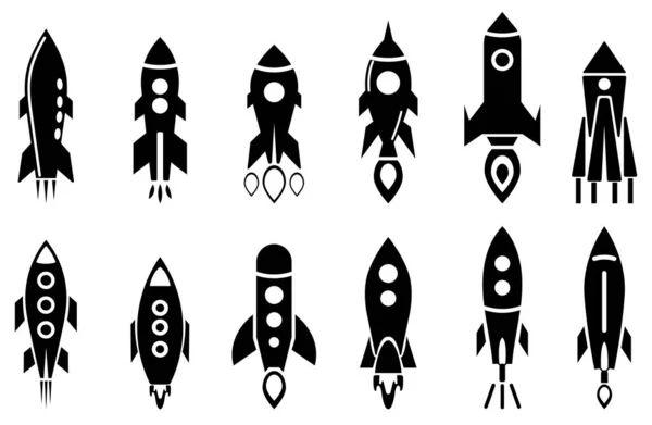 Rakete Einfach Symbol Gesetzt Vektor — Stockvektor