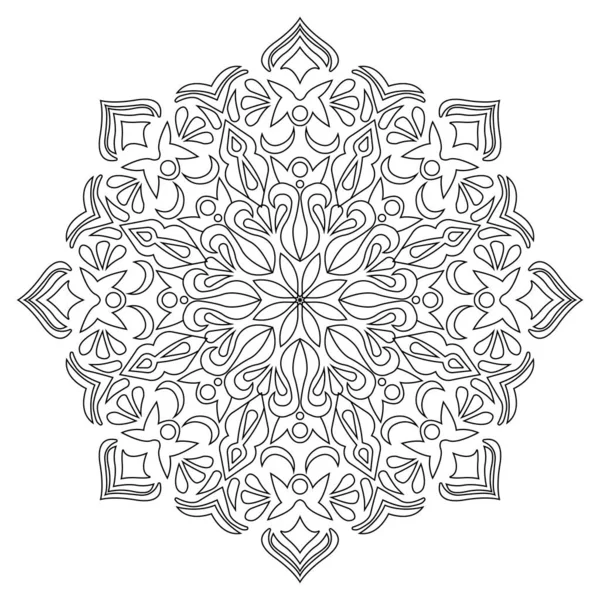 Mandala Perfilado Vector Blanco Negro — Vector de stock