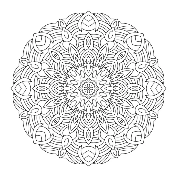 Outline Mandala Isolated White Background — Stock Vector