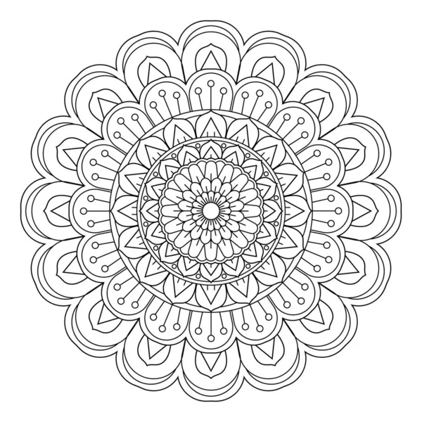 Mandala Style Linéaire Isolé Sur Fond Blanc — Image vectorielle