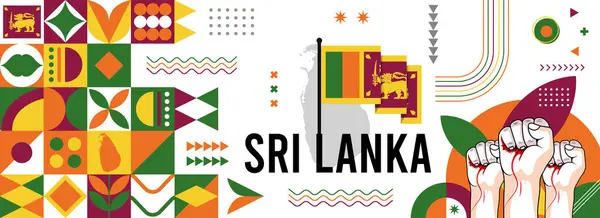 Šrí Lanka Národní Nebo Den Nezávislosti Banner Design Pro Oslavu — Stockový vektor