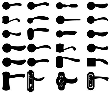 vektör siluetleri kapı ve kapı kolları