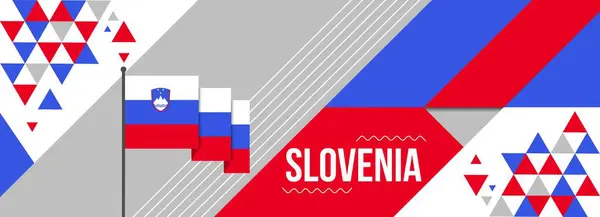 Slovinsko Národní Nebo Den Nezávislosti Banner Design Pro Oslavu Země — Stockový vektor