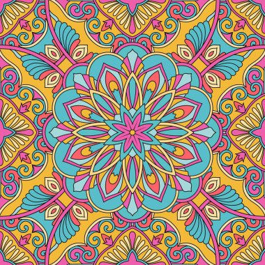 Mandala ile kusursuz çiçek deseni