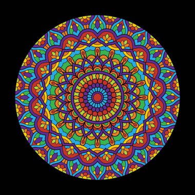 El Çizimi Karışık Mandala vektör çizimi 