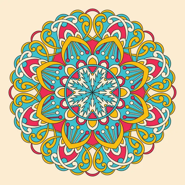  Çiçek renkli mandala, çiçek vektör illüstrasyonu