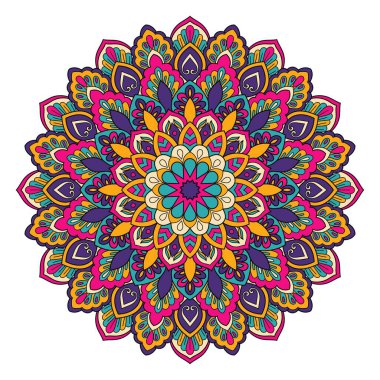 Mandala süs eşyası deseni, vektör illüstrasyonu